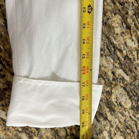 Kasper White Pocketed Faux-double-breasted Open Cuffed Sleeve Jacke Size 12 - Picture 10 of 11